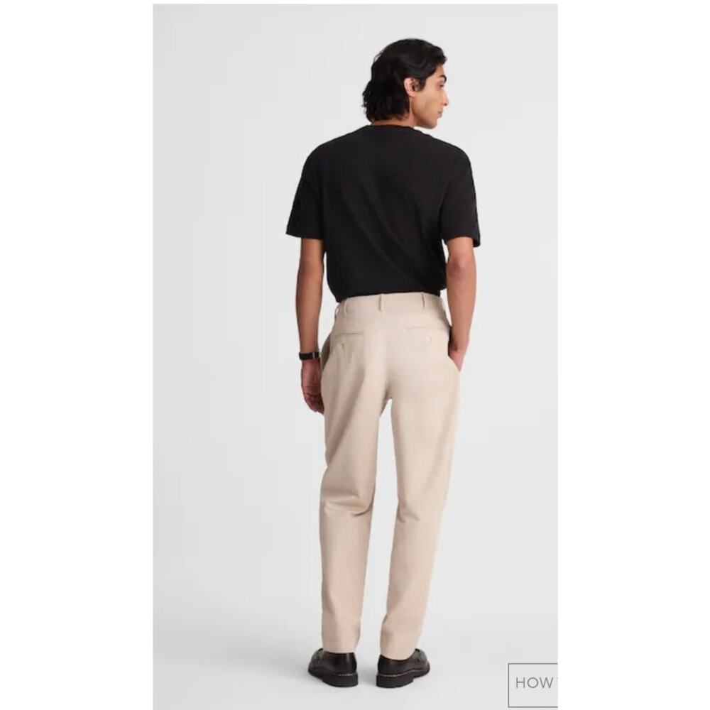 NWT Madewell Pleated Chino Pants in Uniform Twill Beige 33 - Picture 4 of 11